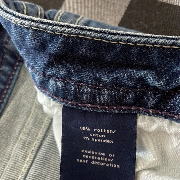 Vigoss Heritage Fit Long Bermuda Jean Shorts Size 10 x 11 Thick Stitch Metallic